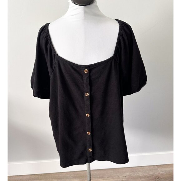 Lane Bryant Square-Neck Button-Front Puff Sleeve Top - Picture 4 of 10